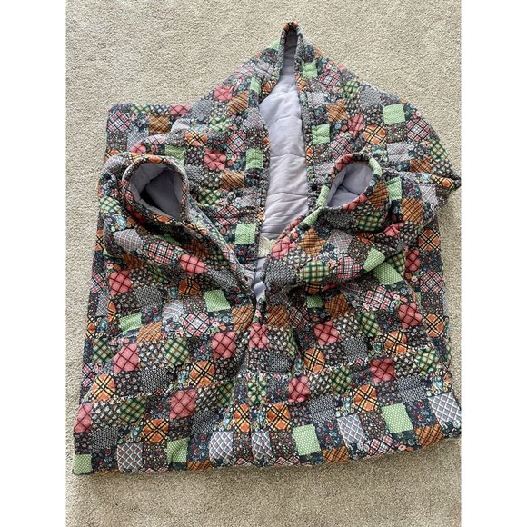 70s Vtg Patchwork Quilt Style Hugger by Barclay Wearable Sleeping Bag Snuggie - Picture 3 of 11